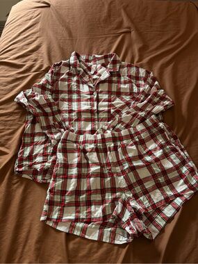 Auden Red, Green & White Plaid Sleep Set